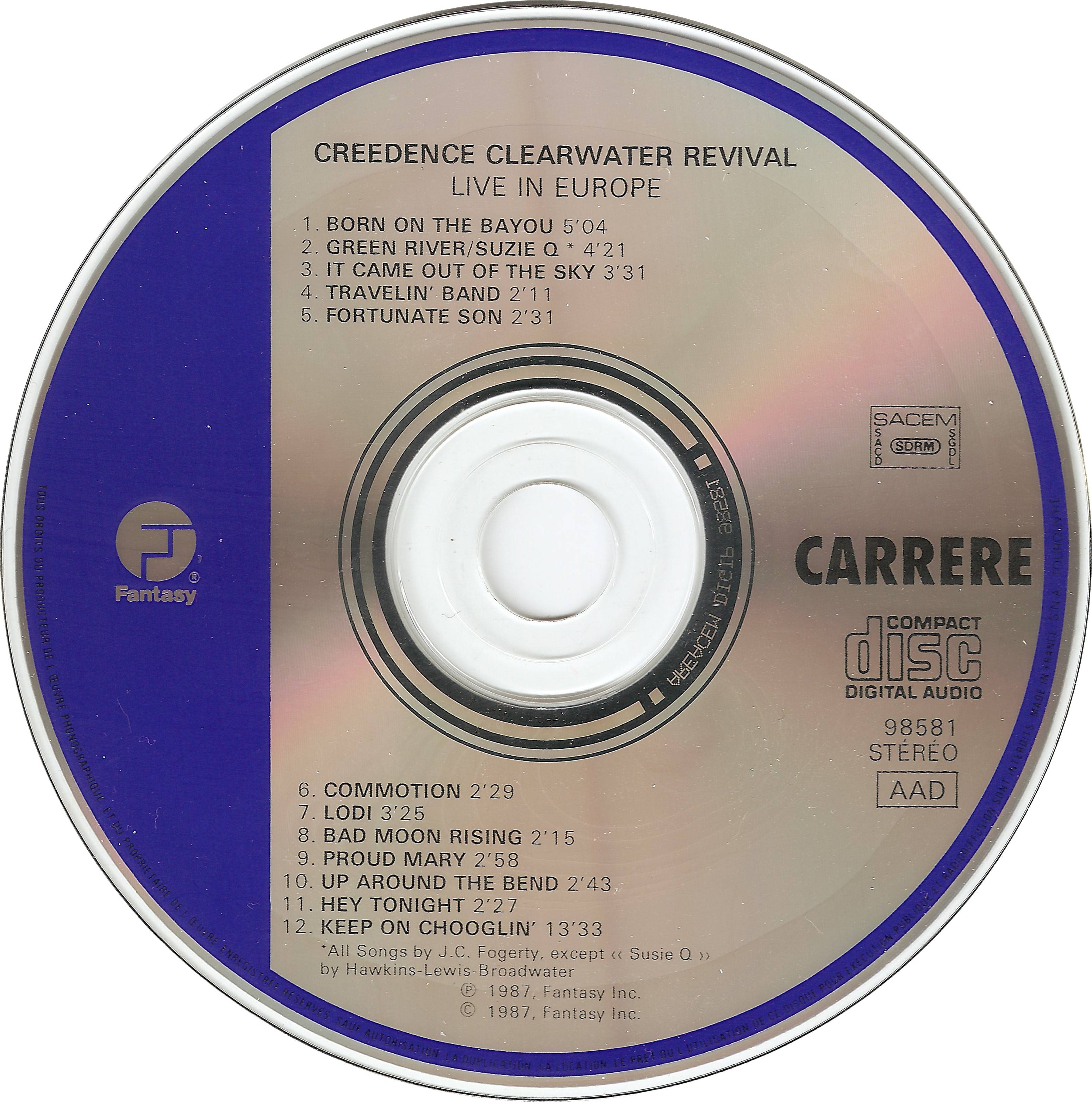 Creedence Clearwater Revival Live In Europe : CD FR